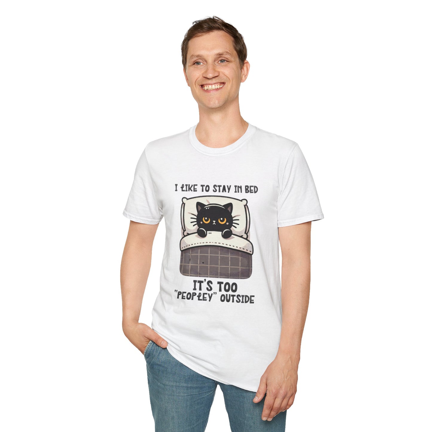 Stay In Bed Antisocial Unisex T-Shirt, Introvert Tee, Comfortable Shirt, Sarcastic Top, Funny Graphic Tee