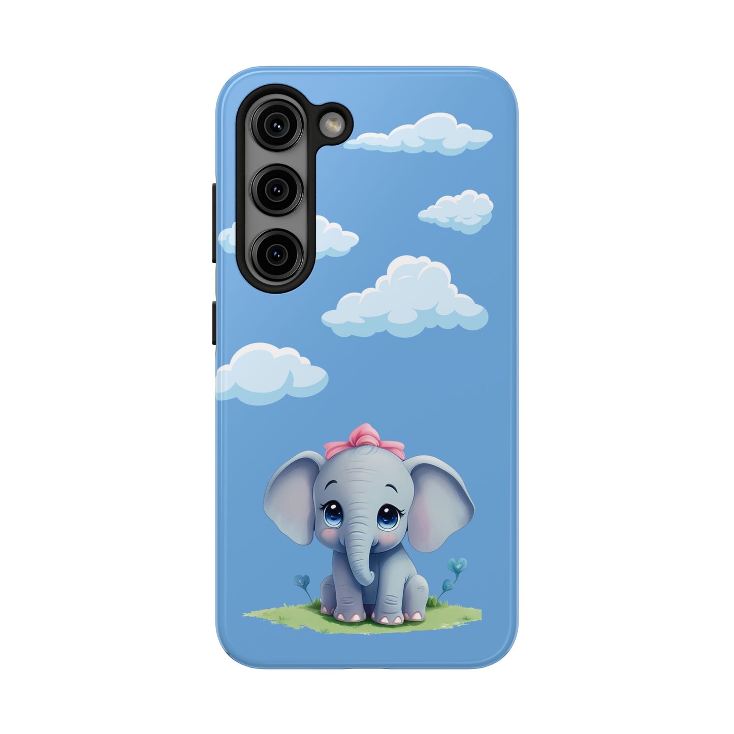 Cartoon Elephant Tough Phone Case - Cute Animal Lover Gift, Protective Cover for