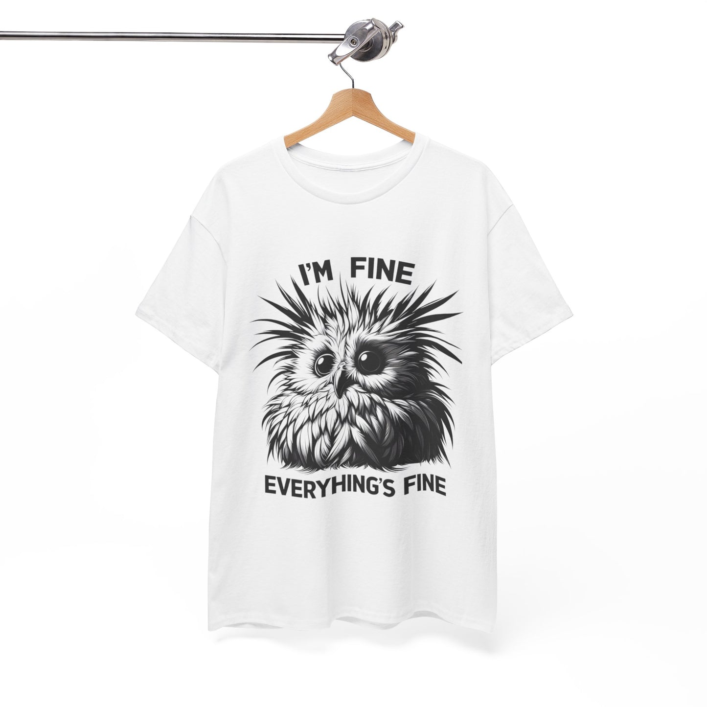 Funny Owl Unisex Tee, Cute I'm Fine Everything's Fine Shirt, Graphic Tee, Novelty Tee, Humor Tee, Animal Lover Gift