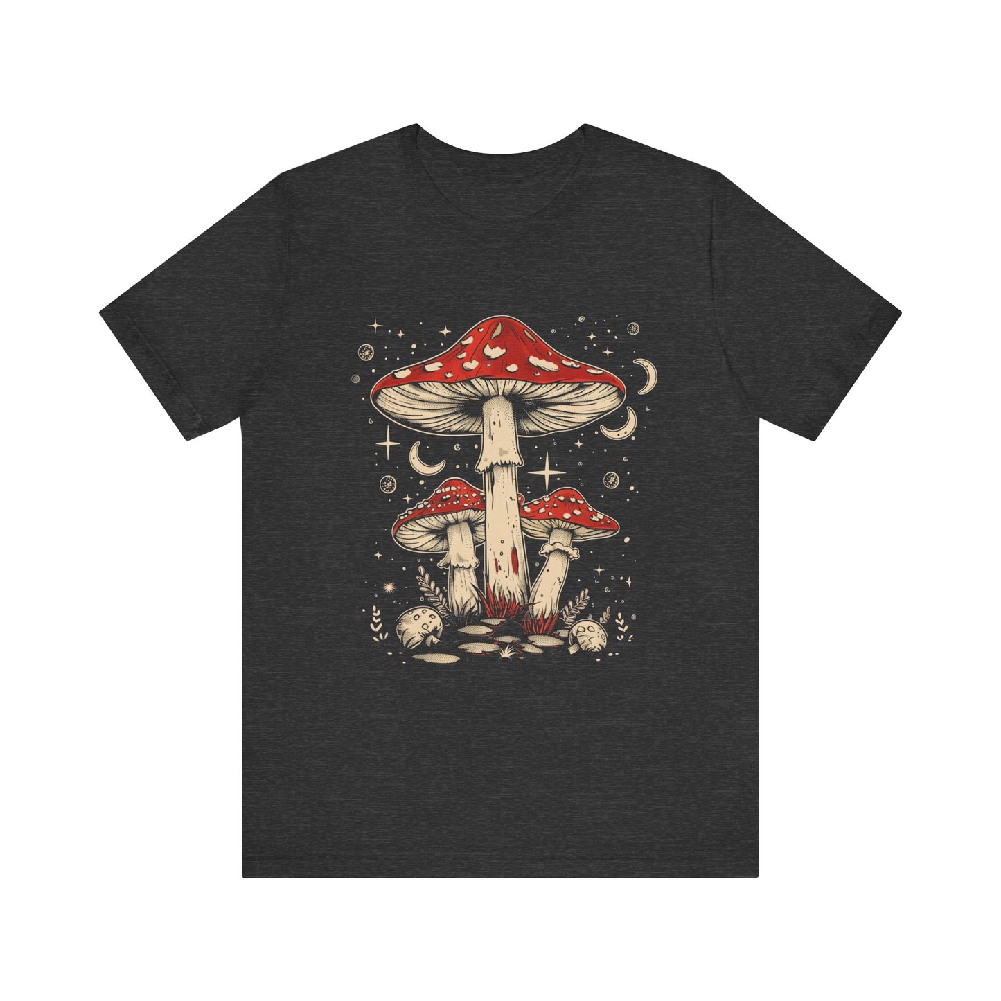 Mushroom Boho T-Shirt, Hippie Nature Tee, Retro Botanical Shirt, Woodland Fungi Top, Earthy Bohemian Clothes