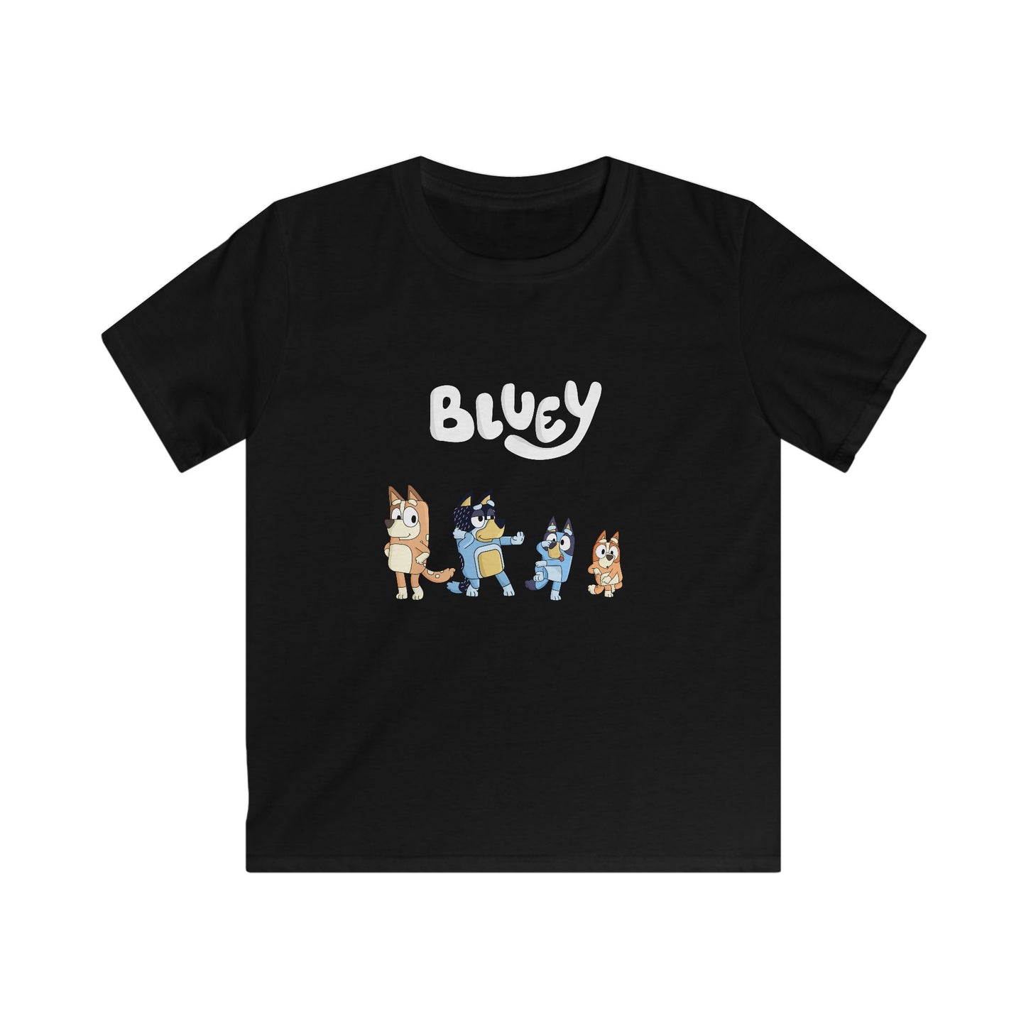 Bluey Dance Party Kids Softstyle Tee, Children's T-Shirt, Youth Graphic Tee, Fun Kids Shirt, Birthday Gift for Boys and Girls