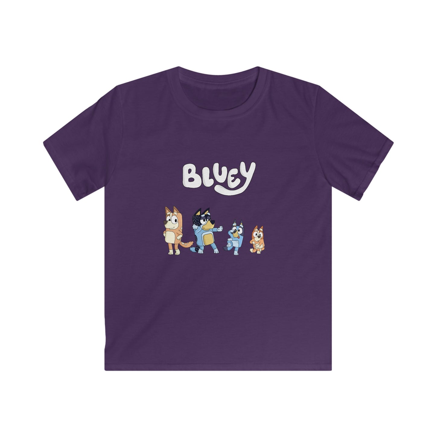 Bluey Dance Party Kids Softstyle Tee, Children's T-Shirt, Youth Graphic Tee, Fun Kids Shirt, Birthday Gift for Boys and Girls