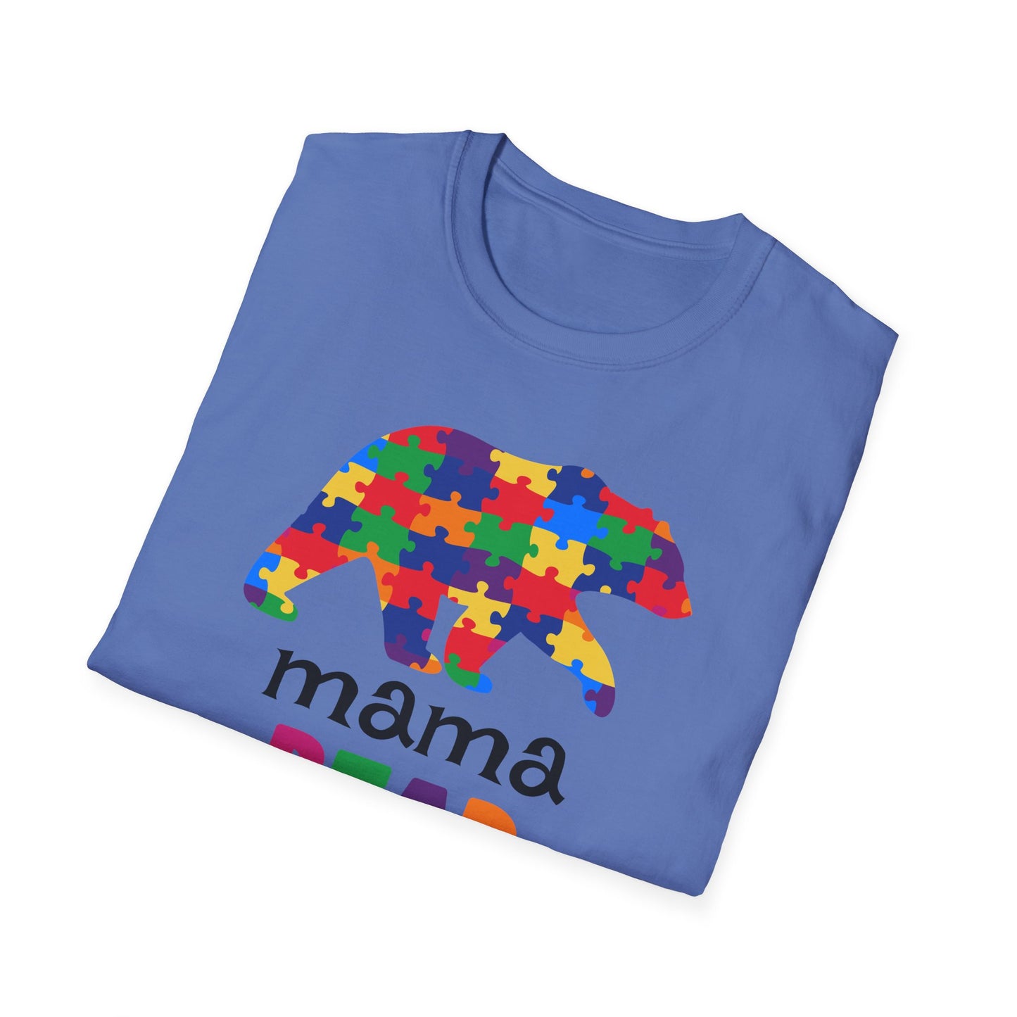 Mama Bear Puzzle Unisex T-Shirt, Gift for Moms, Autism Awareness