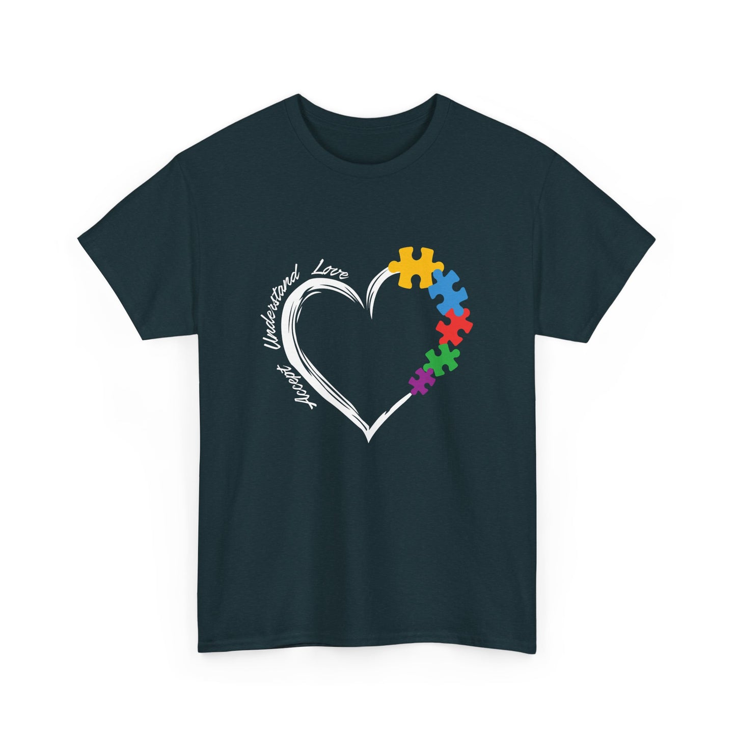 Inclusive Love Puzzle Heart Tee - Perfect Gift for Autism Awareness, Support