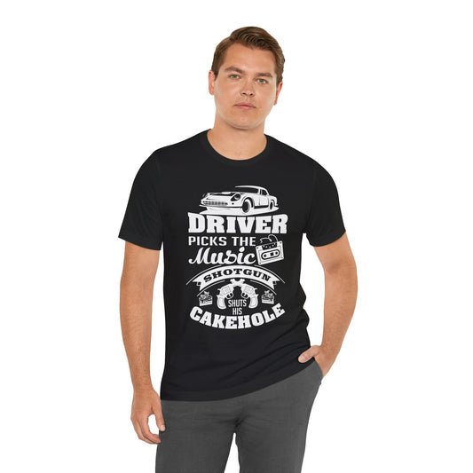Supernatural Driver Picks the Music Unisex Jersey Short Sleeve Tee, Shirt, Tshirt, Fan Gift, Dean Sam Winchester, Funny TV Quote