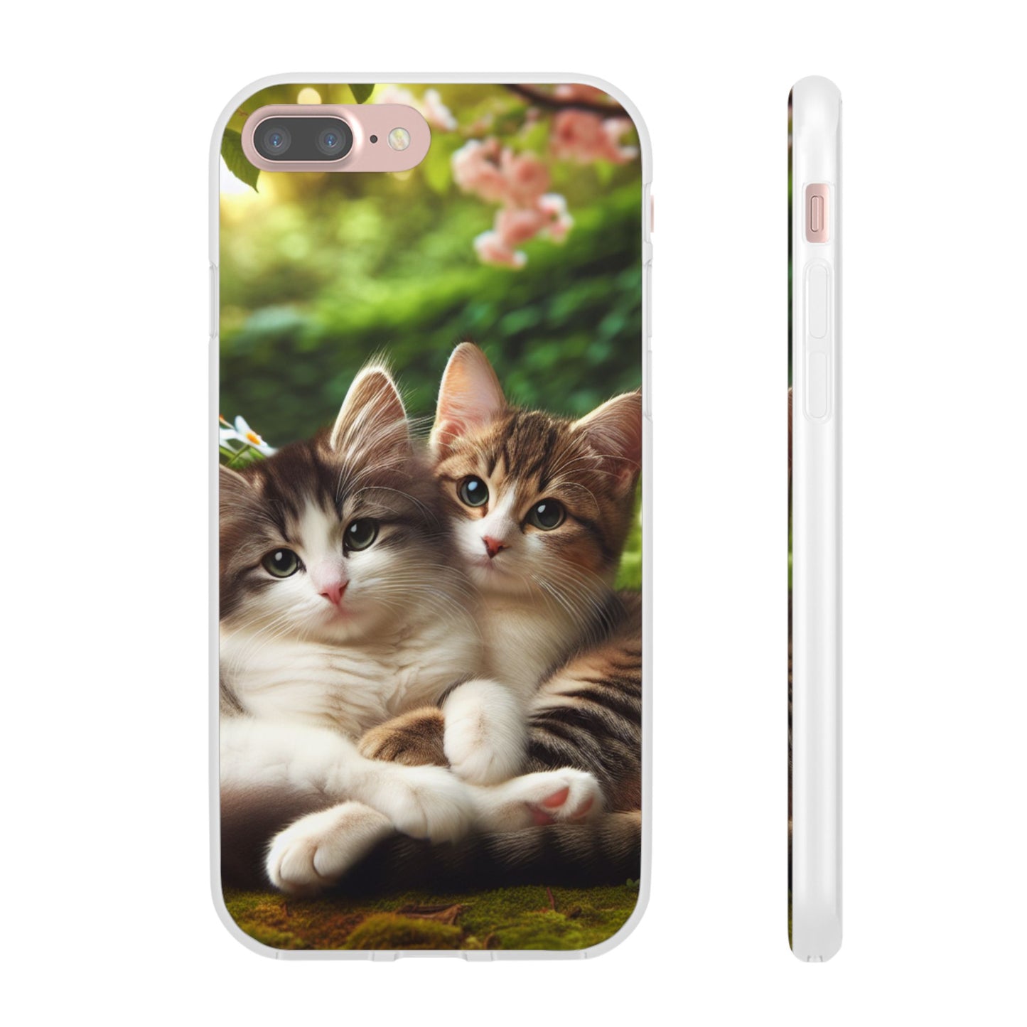Flexi Cases, Cute Adorable Cat Phone Case - Kitty Lover Gift, Kawaii Animal Cover, Soft Silicone Slim Shell, Protective Stylish Sleeve,