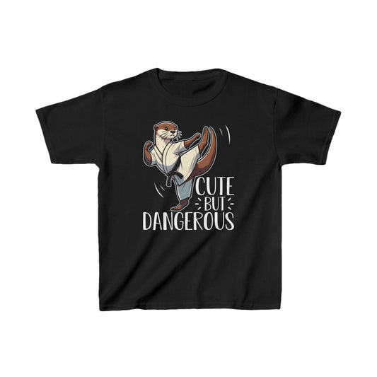 Kids Tee Cute but Dangerous Shirt, Children Tshirt, Fun Graphic Tee, Boys Girls Clothing, Playful Youth Top