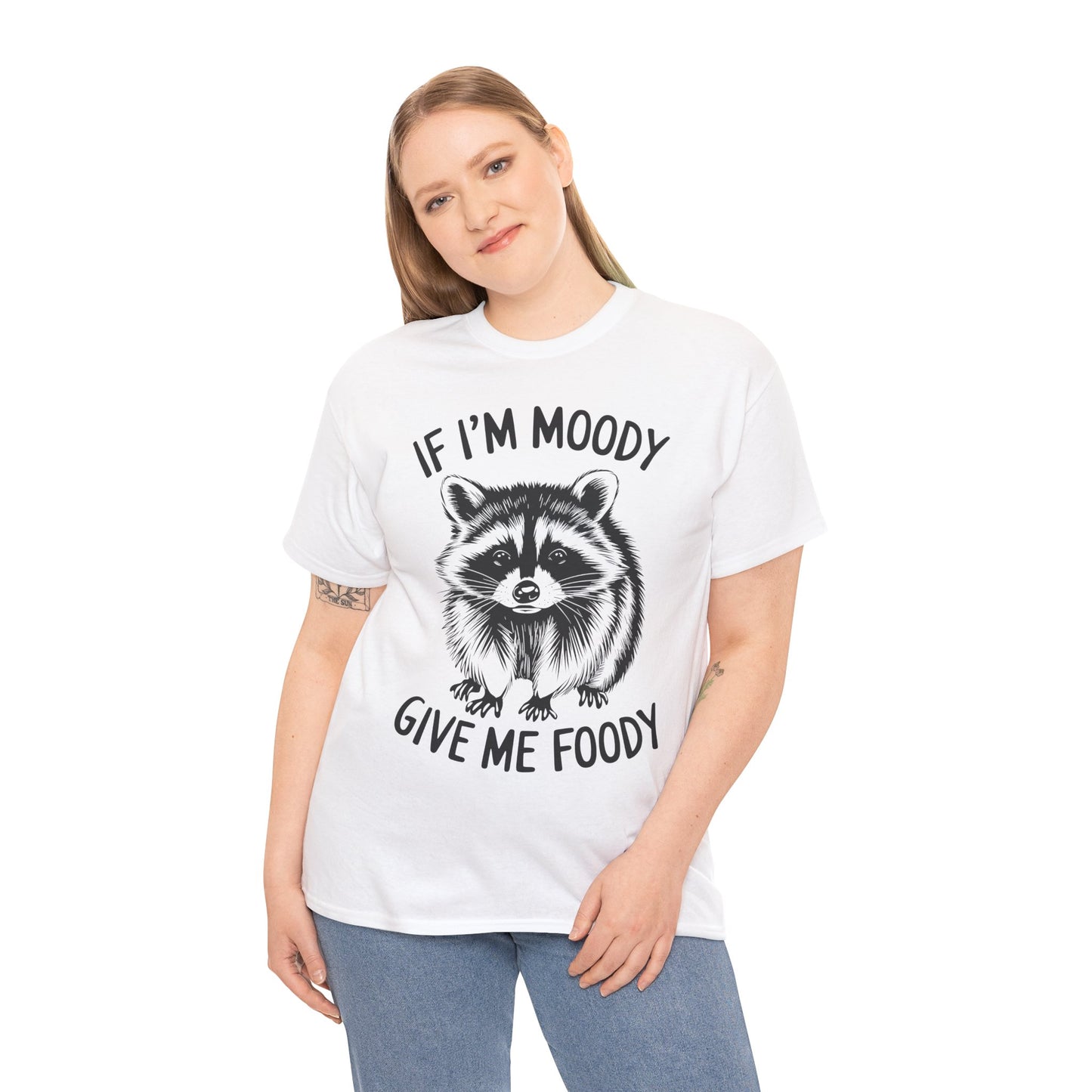 Funny Shirt Gift for Wife Mom, Moody Give Me Foody Tee, Unisex Cotton T-Shirt, Birthday Present, Christmas Gift, Humorous Apparel