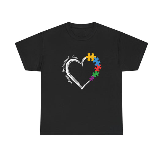 Inclusive Love Puzzle Heart Tee - Perfect Gift for Autism Awareness, Support