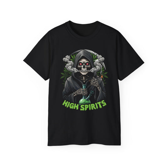 High Spirits Unisex Tee, Weed Smokers Shirt, Positive Vibes T-Shirt