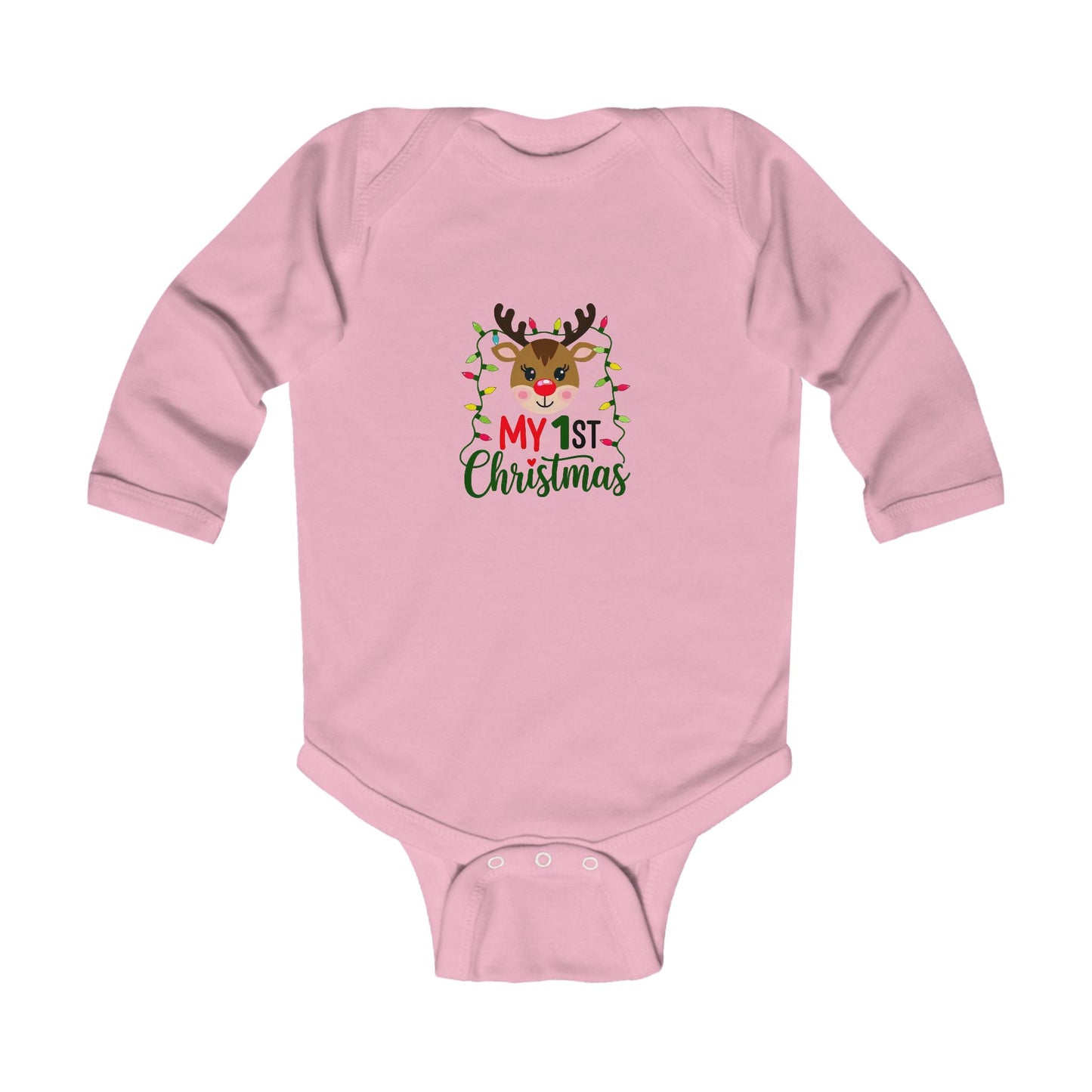 1st Christmas Infant Long Sleeve Bodysuit, Baby Onesie, Holiday Outfit, Xmas Gift, Cute Baby Clothes