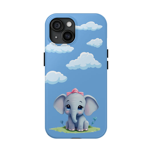 Cartoon Elephant Tough Phone Case - Cute Animal Lover Gift, Protective Cover for