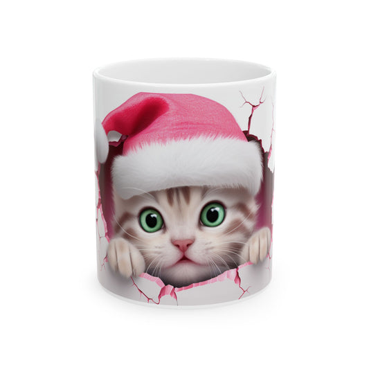 Kitten Coffee Mug, Cute Ceramic Cup for Cat Lovers, Gift for Pet Owners, Animal Tea Cup, Adorable Drinkware, Funny Kitty Mug, Porcelain