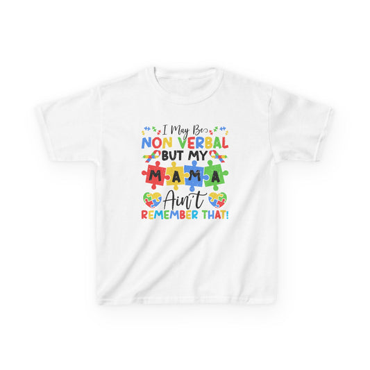 Non Verbal Mama Kids Tee, Autism Awareness Shirt, Gift for Kids, Special Needs Clothing, Birthday Gift, Family Celebrations