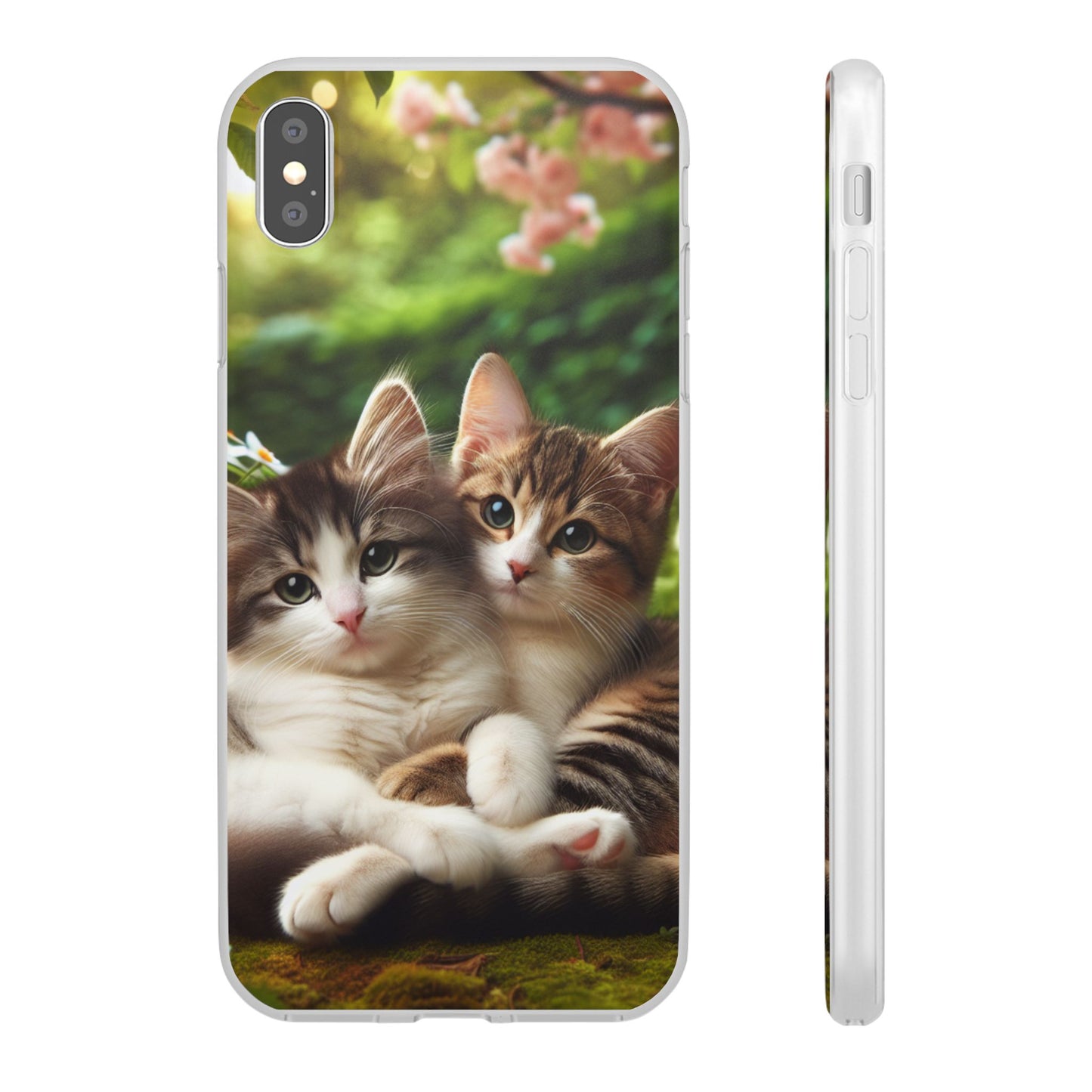 Flexi Cases, Cute Adorable Cat Phone Case - Kitty Lover Gift, Kawaii Animal Cover, Soft Silicone Slim Shell, Protective Stylish Sleeve,