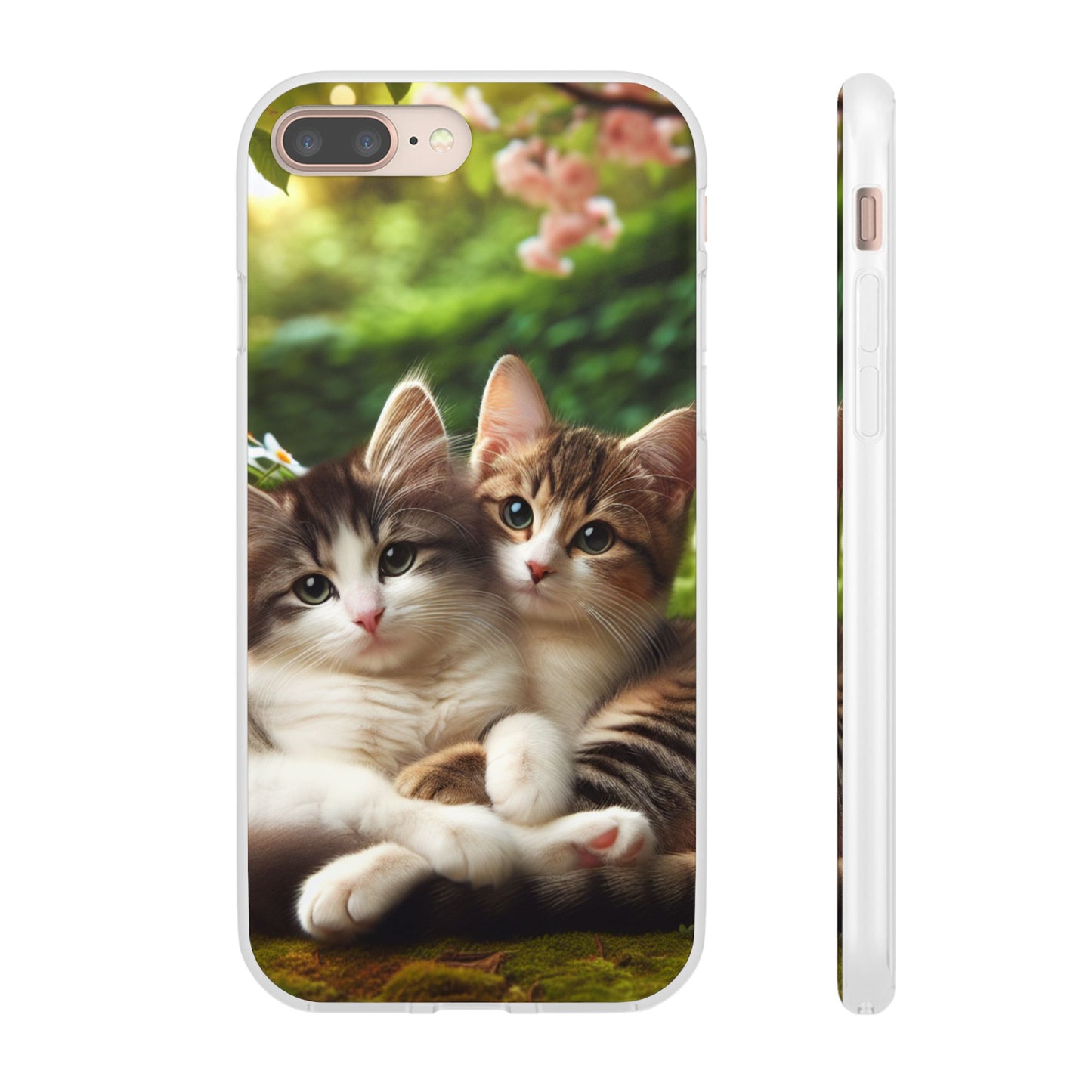 Flexi Cases, Cute Adorable Cat Phone Case - Kitty Lover Gift, Kawaii Animal Cover, Soft Silicone Slim Shell, Protective Stylish Sleeve,