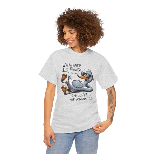 Funny Animal Quotes Ducks Unisex Heavy Cotton Tee, Humorous Tee, Animal Lover Shirt, Graphic Tee, Quirky Top