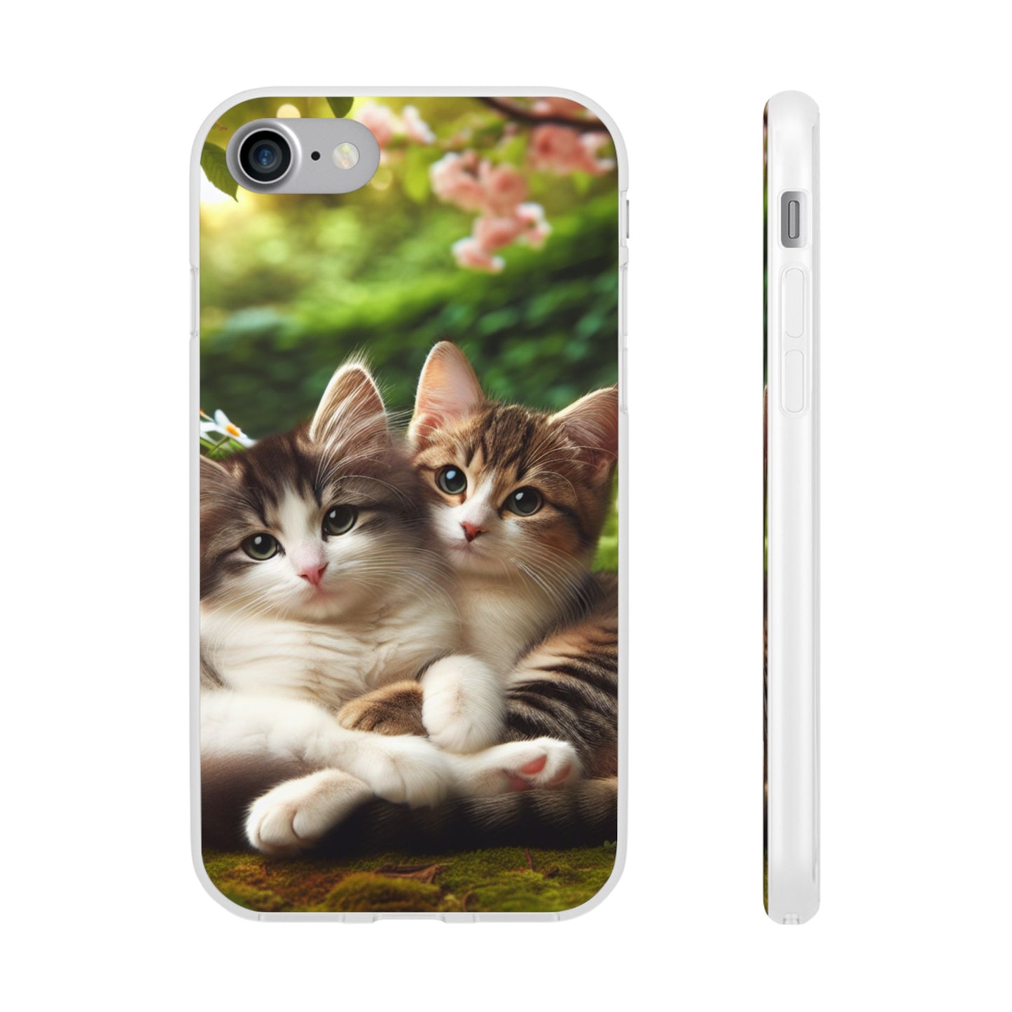 Flexi Cases, Cute Adorable Cat Phone Case - Kitty Lover Gift, Kawaii Animal Cover, Soft Silicone Slim Shell, Protective Stylish Sleeve,