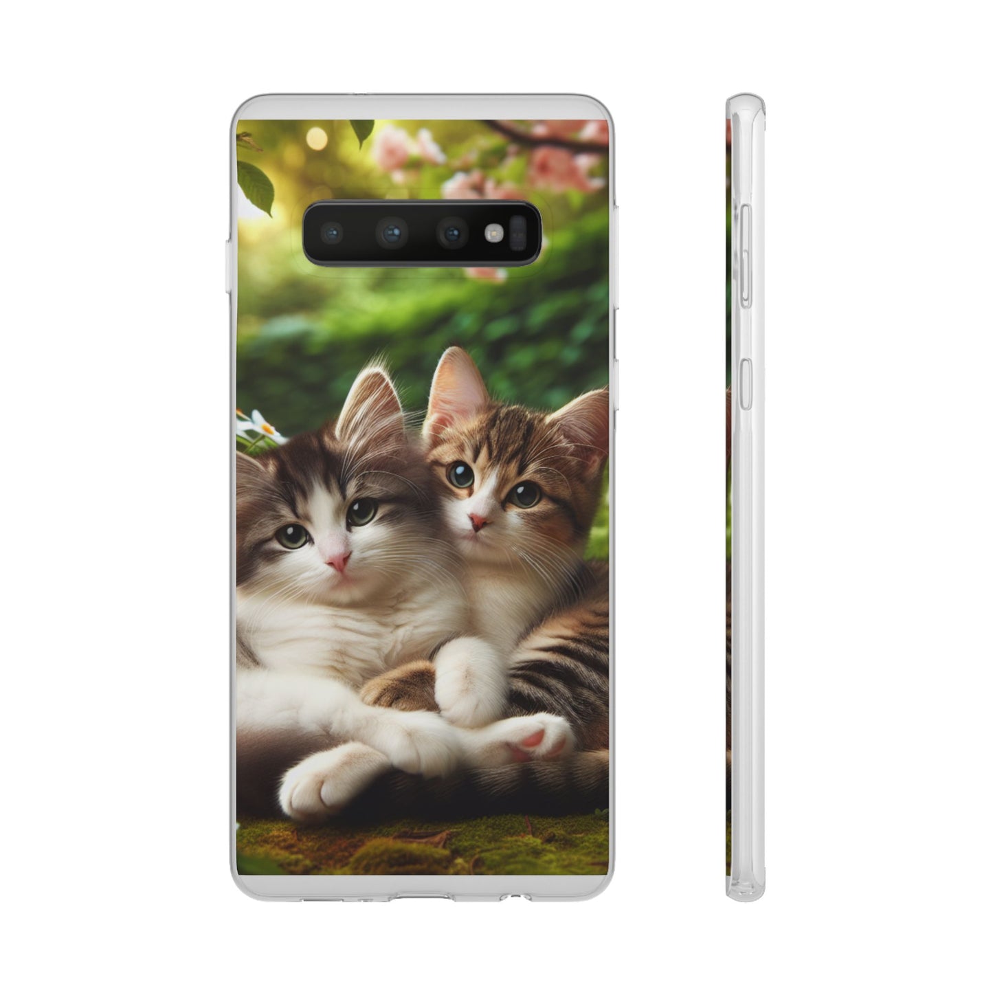 Flexi Cases, Cute Adorable Cat Phone Case - Kitty Lover Gift, Kawaii Animal Cover, Soft Silicone Slim Shell, Protective Stylish Sleeve,