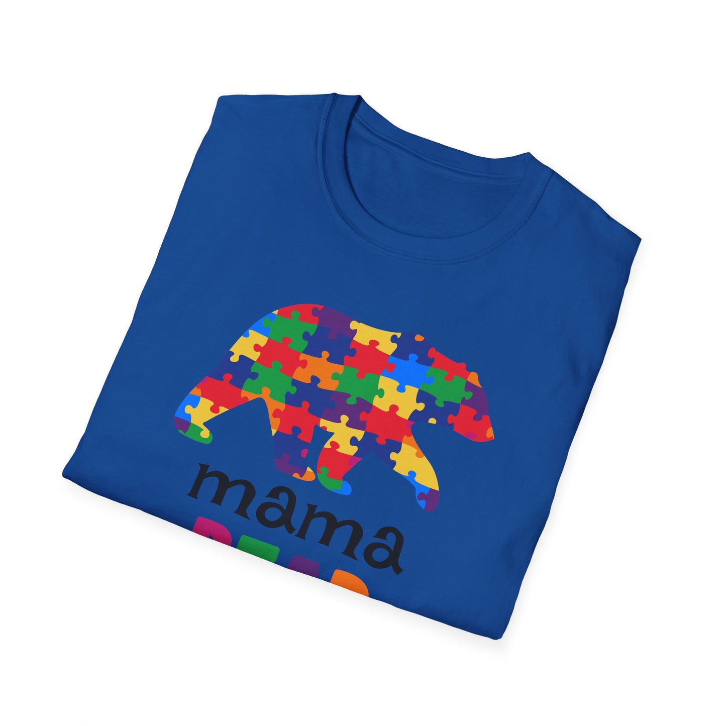Mama Bear Puzzle Unisex T-Shirt, Gift for Moms, Autism Awareness