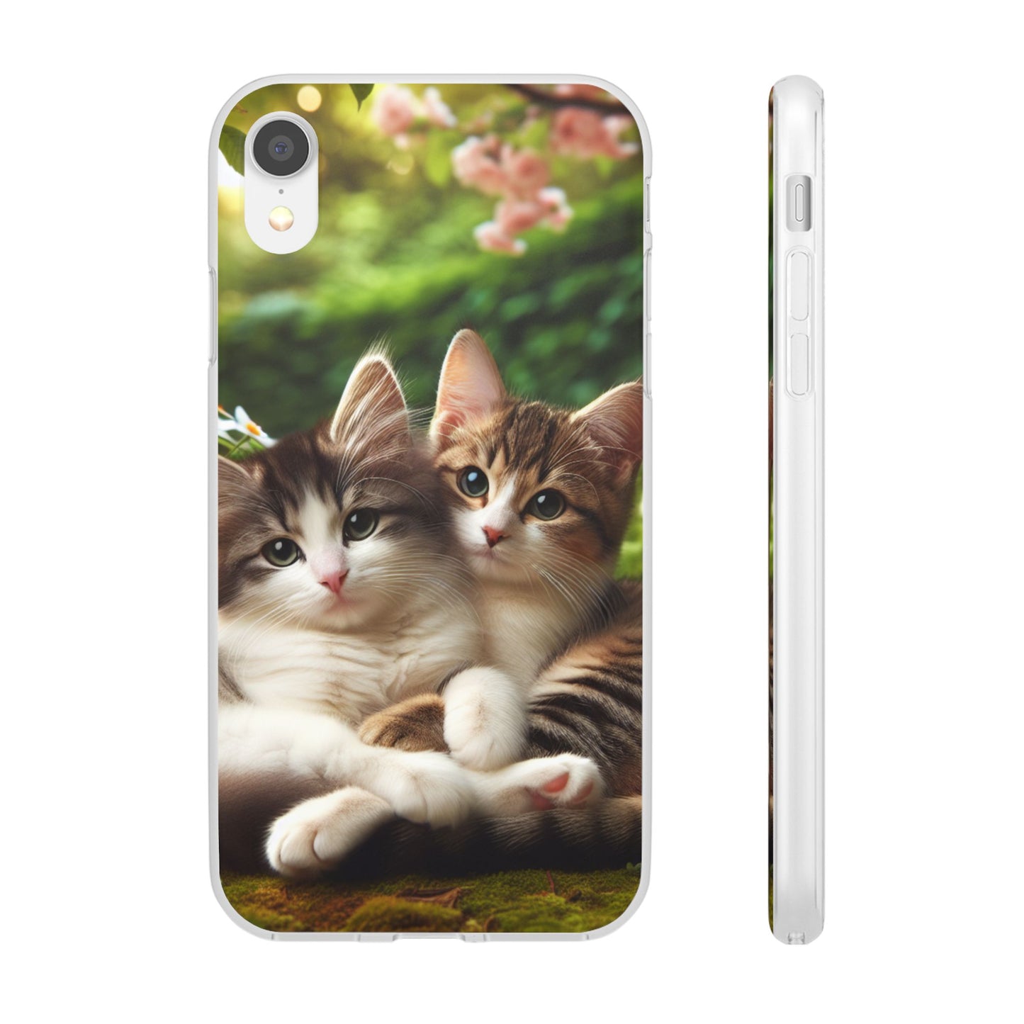 Flexi Cases, Cute Adorable Cat Phone Case - Kitty Lover Gift, Kawaii Animal Cover, Soft Silicone Slim Shell, Protective Stylish Sleeve,