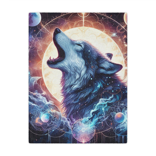 Microfiber Blanket - Wolf Celestial Design