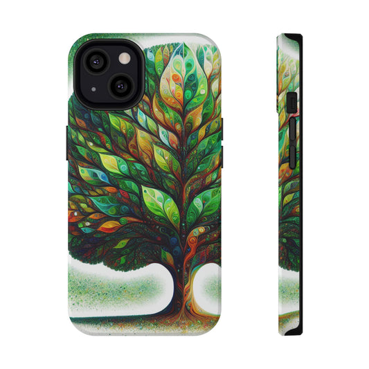 Phone Cases, Impact-Resistant Case with Beautiful Vibrant Tree Design, Protective Cover, Phone Accessories, Customizable Case, Personalized