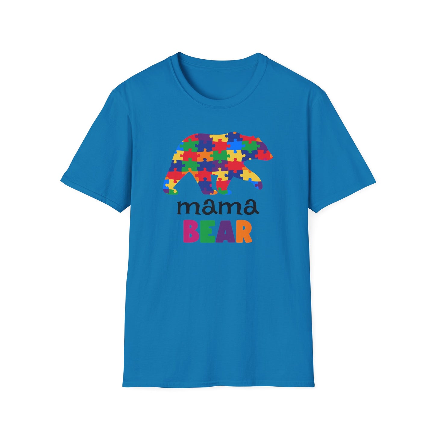 Mama Bear Puzzle Unisex T-Shirt, Gift for Moms, Autism Awareness