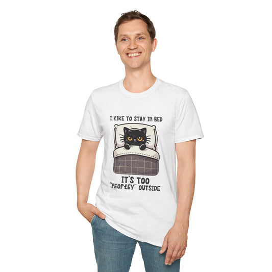 Stay In Bed Antisocial Unisex T-Shirt, Introvert Tee, Comfortable Shirt, Sarcastic Top, Funny Graphic Tee